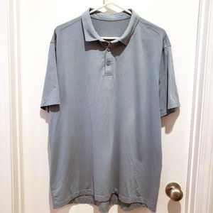 Lululemon Short Sleeve Polo Shirt Grey Blue Size XL READ